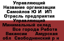 Управляющий › Название организации ­ Самойлов Ю.И, ИП › Отрасль предприятия ­ Управляющий › Минимальный оклад ­ 35 000 - Все города Работа » Вакансии   . Амурская обл.,Свободненский р-н